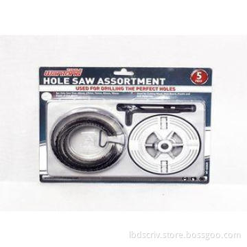 5PC 6 TPI Carbon Steel 60mm 67mm 74mm Hole Saw Set With Har